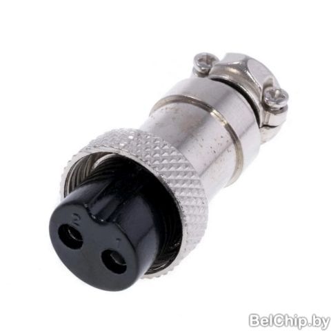 Разъем цилиндрический MIC-2P/F (MIC322) / гнездо 2pin на кабель