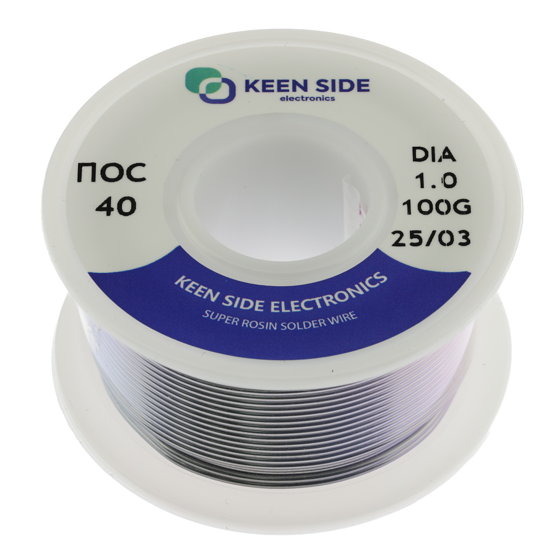 Припой Sn40/Pb60-d1.0-100g ПОС 40