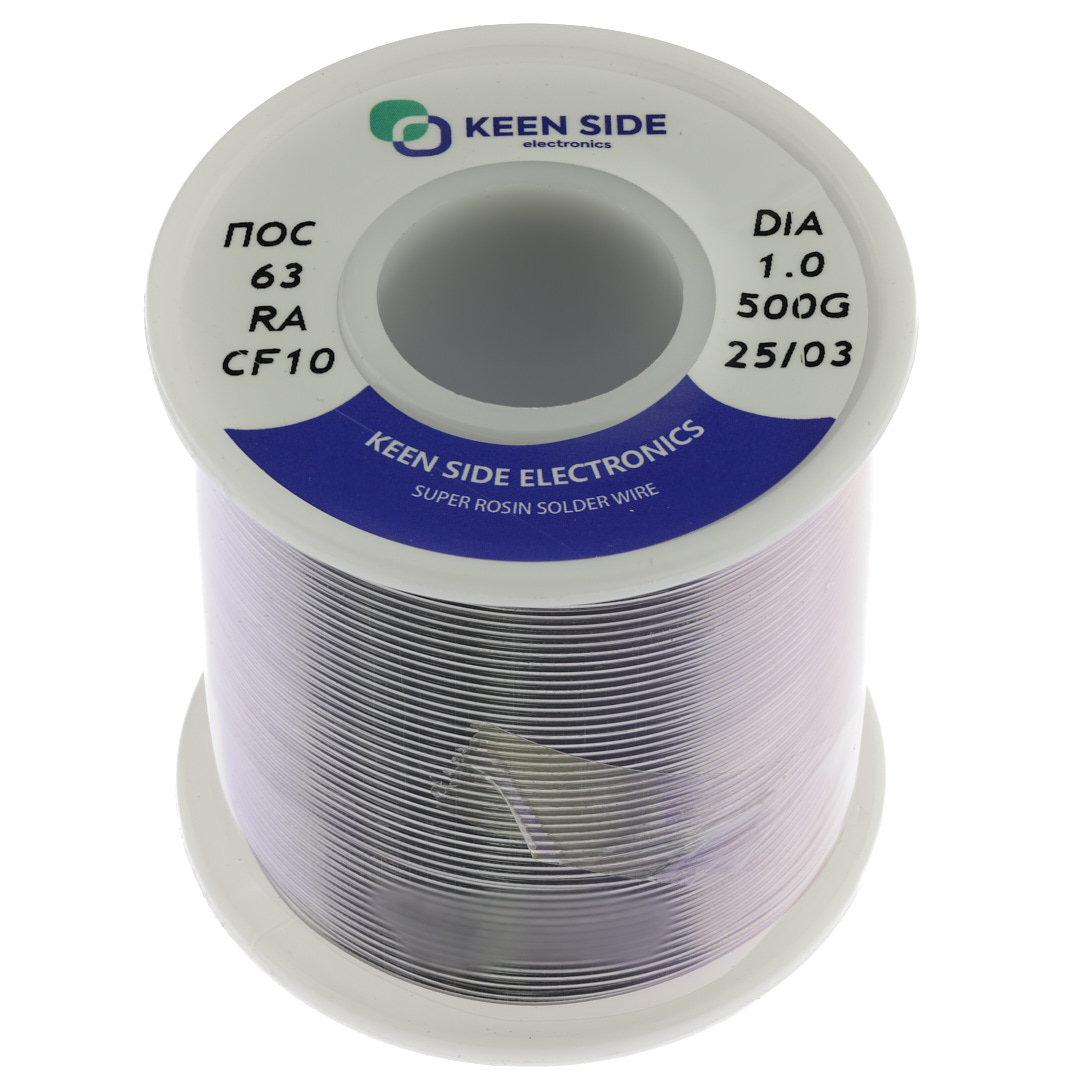 Припой Sn63/Pb37-d1.0-500g flux RA KS10 ПОС 63
