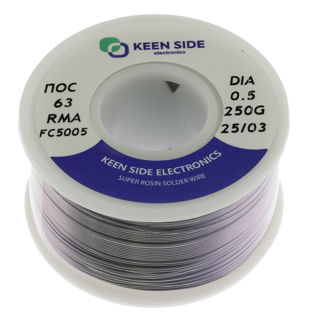 Припой Sn63/Pb37-d0.5-250g flux RMA KS5005 ПОС 63