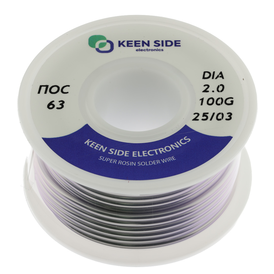 Припой Sn63/Pb37-d2.0-100g flux ПОС 63