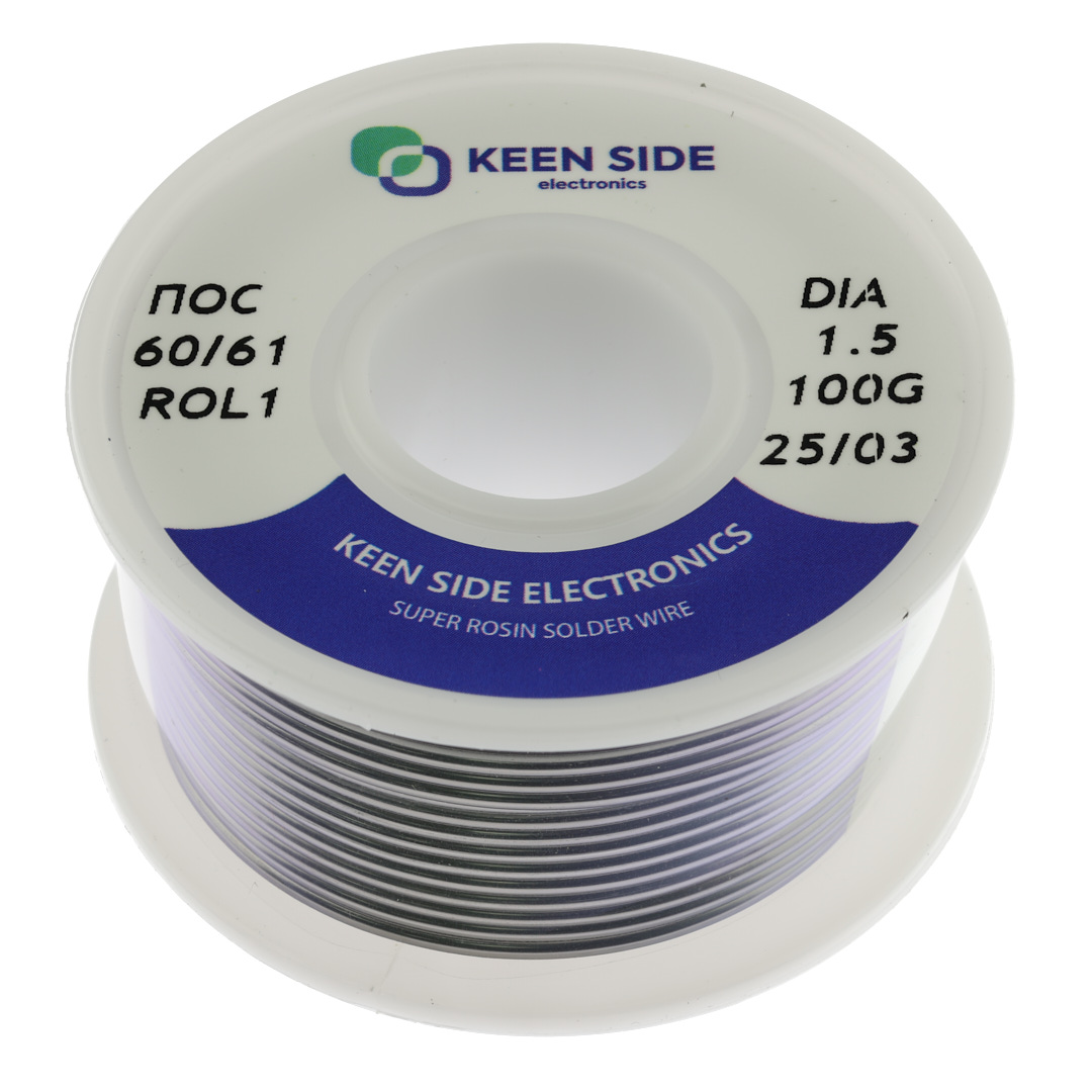 Припой Sn60/Pb40-d1.5-100g flux ROL1 ПОС 60/61