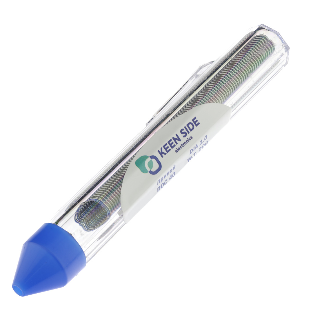 Припой Sn40/Pb60-d1.0-20g-tube flux ROL1 ПОС 40