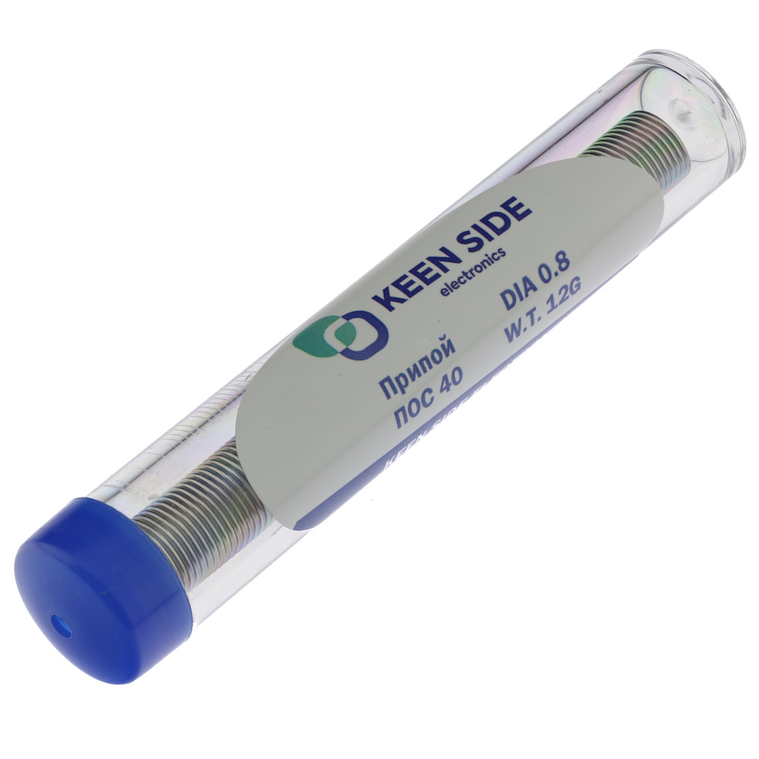 Припой Sn40/Pb60-d0.8-12g tube flux ROL1 ПОС 40