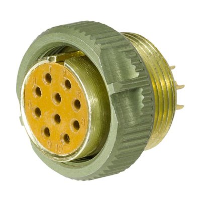 Разъем цилиндрический PY04-10F-Y-AU yellow