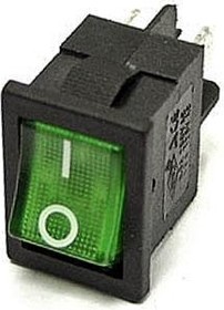 Клавишный переключатель MIRS-201(A) on-off зеленый