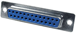 Разъём KLS1-213-25-F-L blue (DB-25F)