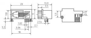 Гнездо TJ15-4P4C