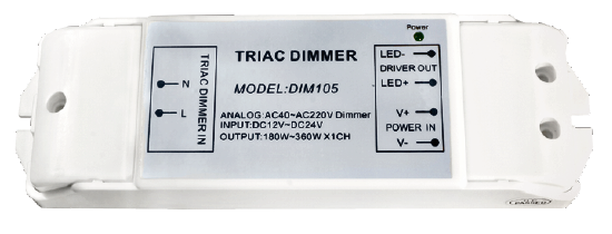 Диммер DIM105 (12/24V, 180/360W, вход триак 220V)