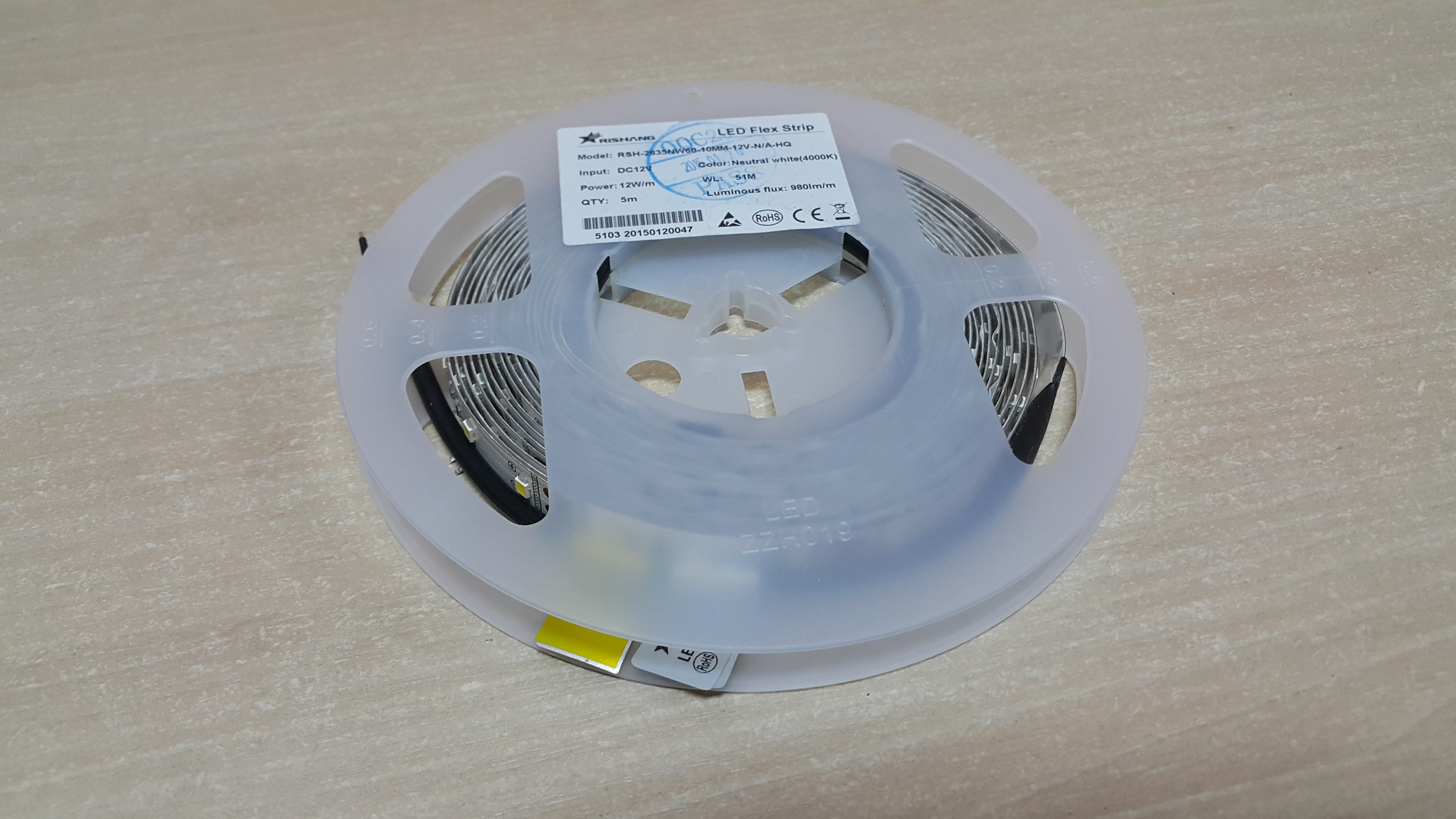 Светодиодная лента RSH-2835NW120-10MM-24V-N/A-HQ 24,6W/m