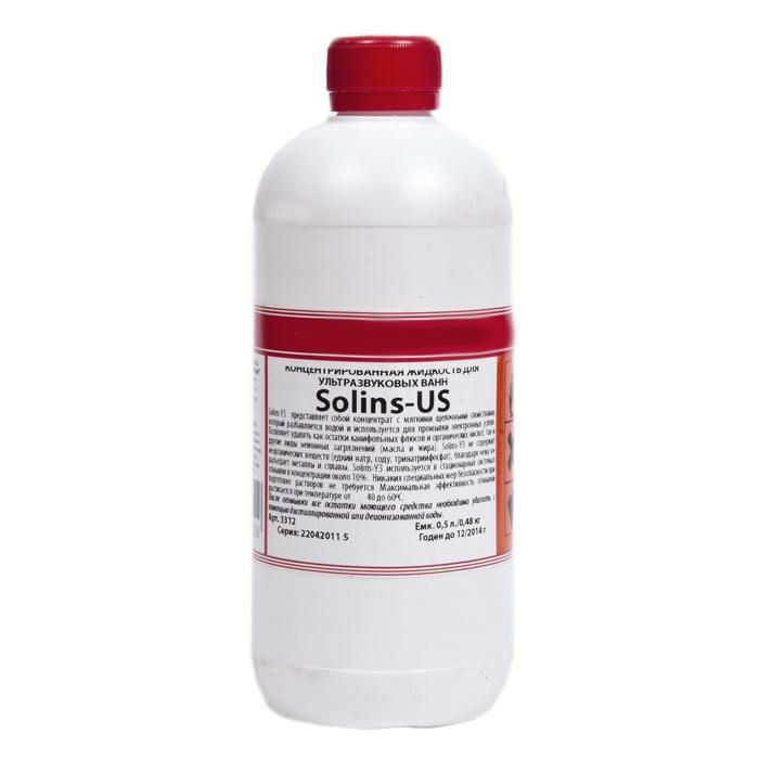 Жидкость отмывочная (концентрат) Solins US 0.5л (для ультрозвуковых ванн)
