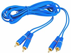 Шнур 2x2 RCA 1.5М синий gold