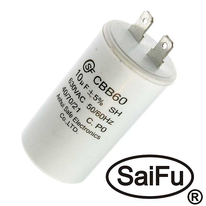 Пусковой конденсатор CBB60 10uF 630V (SAIFU)
