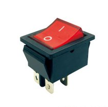Клавишный переключатель KCD4-101/4PN неон 220v