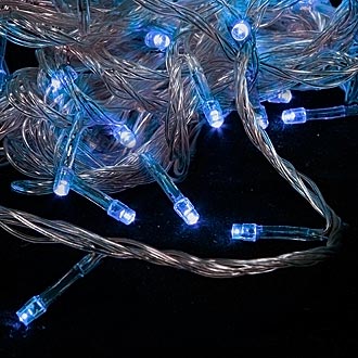 Светодиодное украш. 100LED 220V 4W 10m Blue