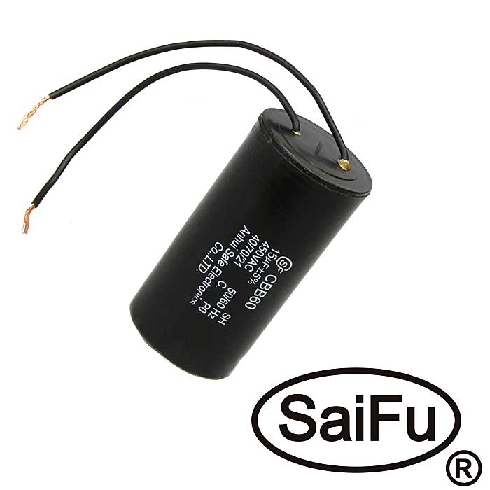 Пусковой конденсатор CBB60 15uF 450V WIRE (SAIFU)
