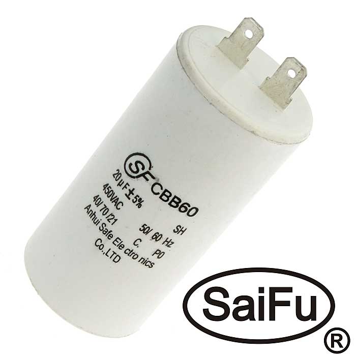 Пусковой конденсатор CBB60 20uF 450V (SAIFU)