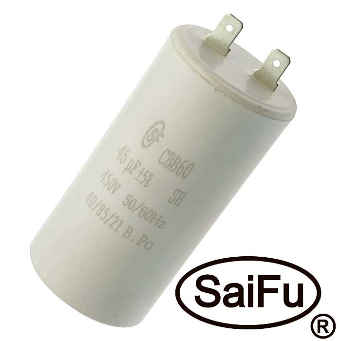 Пусковой конденсатор CBB60 45uF 450V (SAIFU)