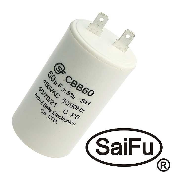 Пусковой конденсатор CBB60 50uF 450V (SAIFU)