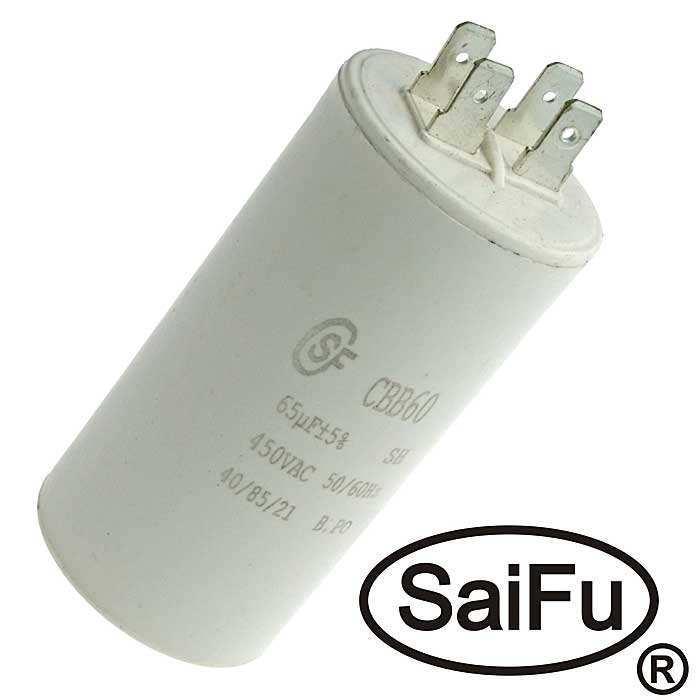 Пусковой конденсатор CBB60 65uF 450V (SAIFU)