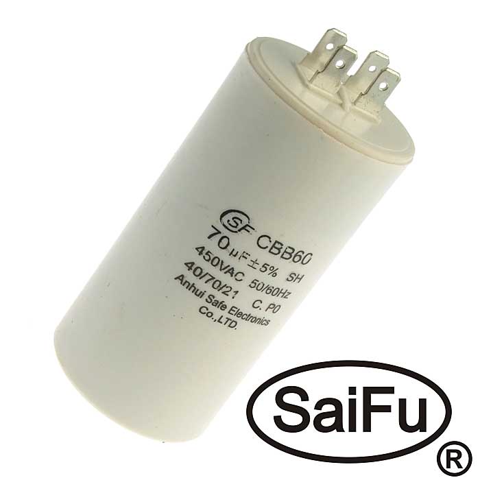 Пусковой конденсатор CBB60 70uF 450V (SAIFU)