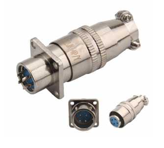 Разъем цилиндрический XS12K4P (роз+вилка)