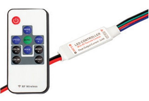 Контроллер LN-RF10B-MINI-2 (12-24V,72-144W, ПДУ 10кн)