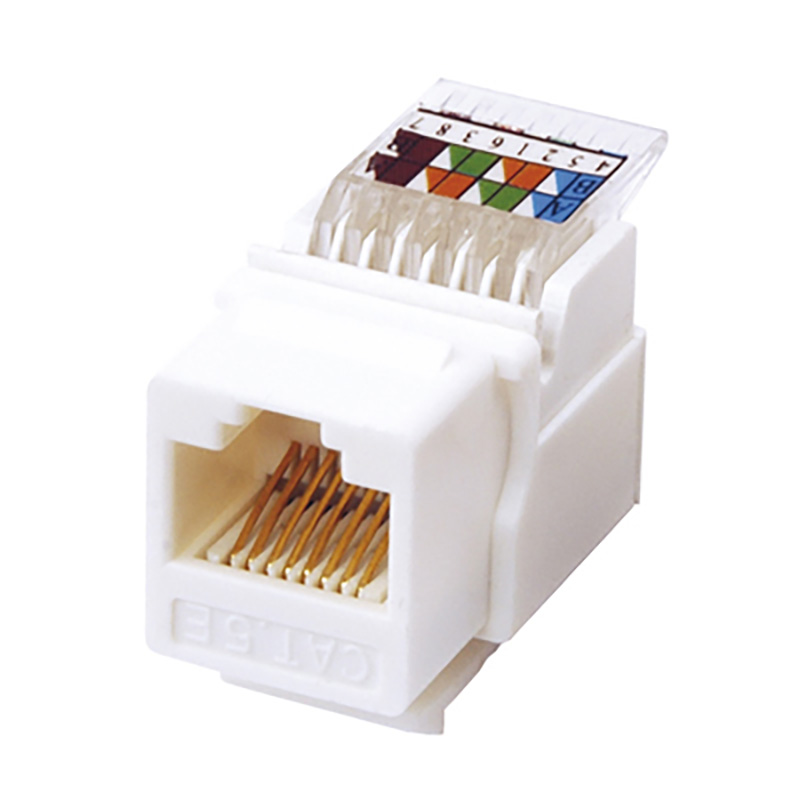Модуль Keystone Jack RJ-45(8P8C) розеточный, CAT 5e неэкранированный самозажимной, белый