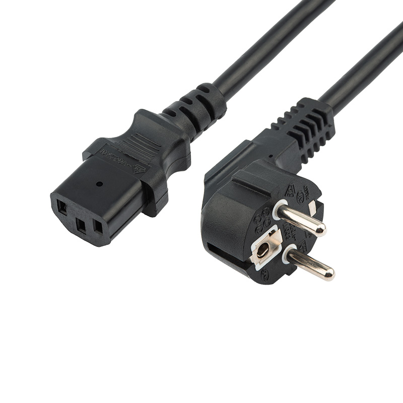 Шнур сетевой, вилка угловая СЕЕ 7/7(Schuko) – разъем IEC 320 C13, кабель 3x0,75 мм², длина 3м REXANT