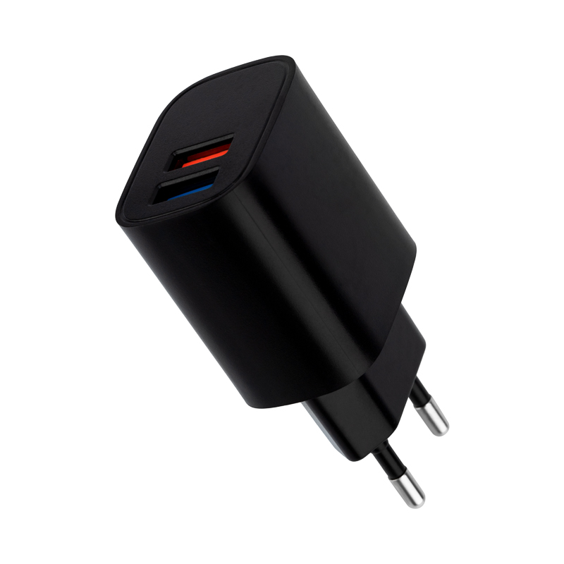 Сетевое зарядное устройство 2xUSB, 5В, 2,4А, черное REXANT