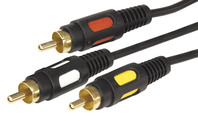 Шнур 3 RCA – 3 RCA, 1,5м, черный, позолоченный REXANT