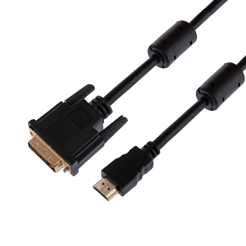 Шнур HDMI – DVI-D, 3м, позолоченный, с фильтрами REXANT