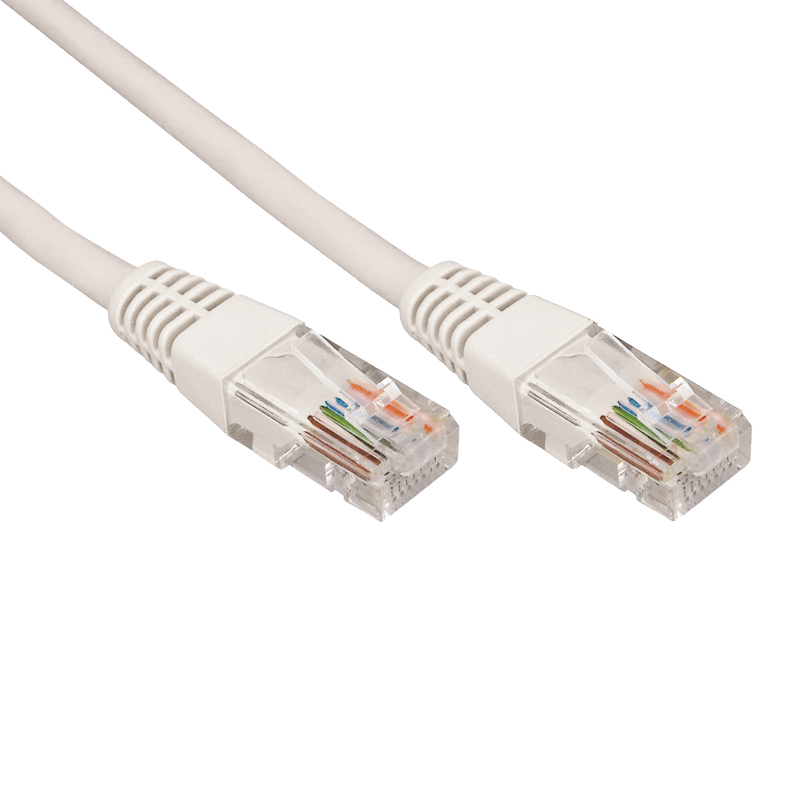 Шнур коммутационный патч-корд U/UTP RJ45-RJ45 CAT 5e, PVC, серый, 2м