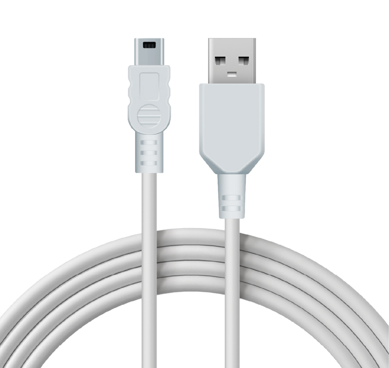 Кабель USB-A – mini USB, 1А, 1,8м, ПВХ, белый REXANT