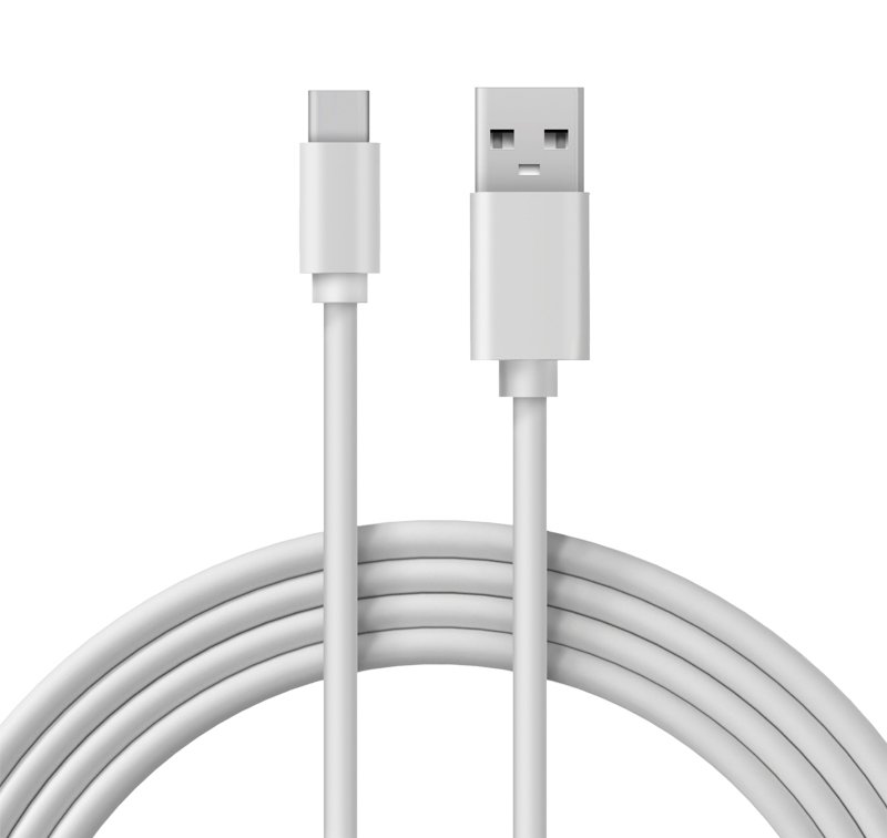 Кабель USB-A – Type-C, 3 А, 1м, ПВХ, белый