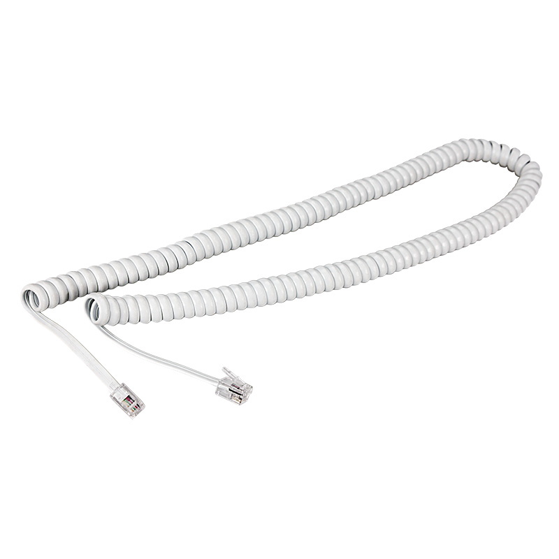 Шнур для телефонной трубки, витой RJ-10 (4P-4C), 2м, белый REXANT