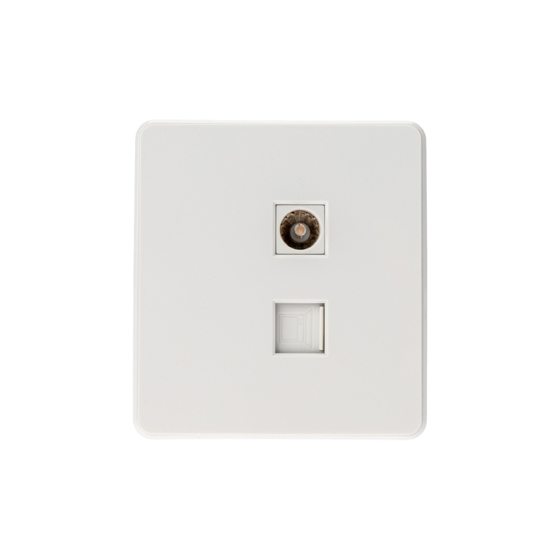 Розетка ROUND компьютерная RJ45 кат6 + TV с/у перламутр KRANZ