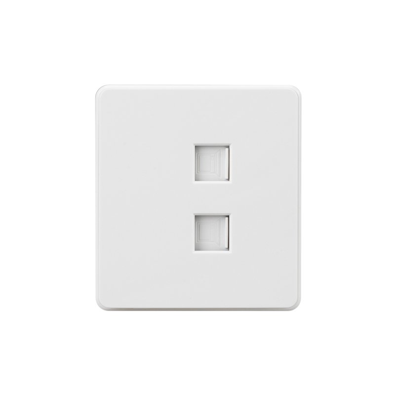 Розетка ROUND компьютерная двойная RJ45+RJ45 кат6 с/у перламутр KRANZ