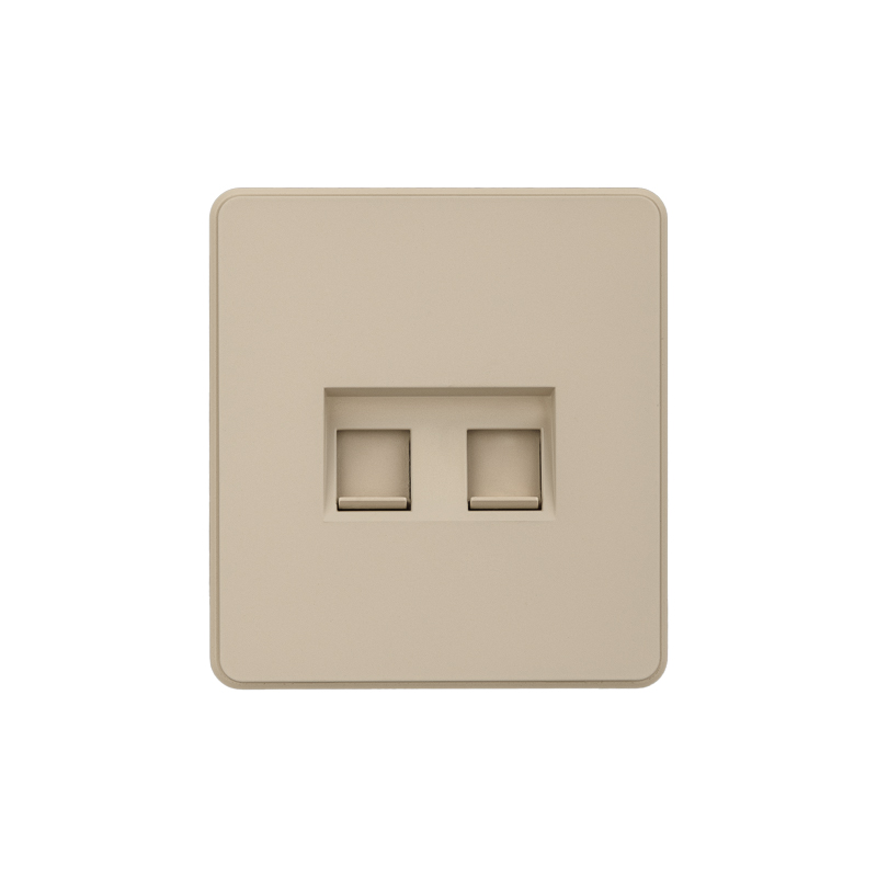 Розетка ROUND компьютерная двойная RJ45+RJ45 кат6 с/у шелк KRANZ